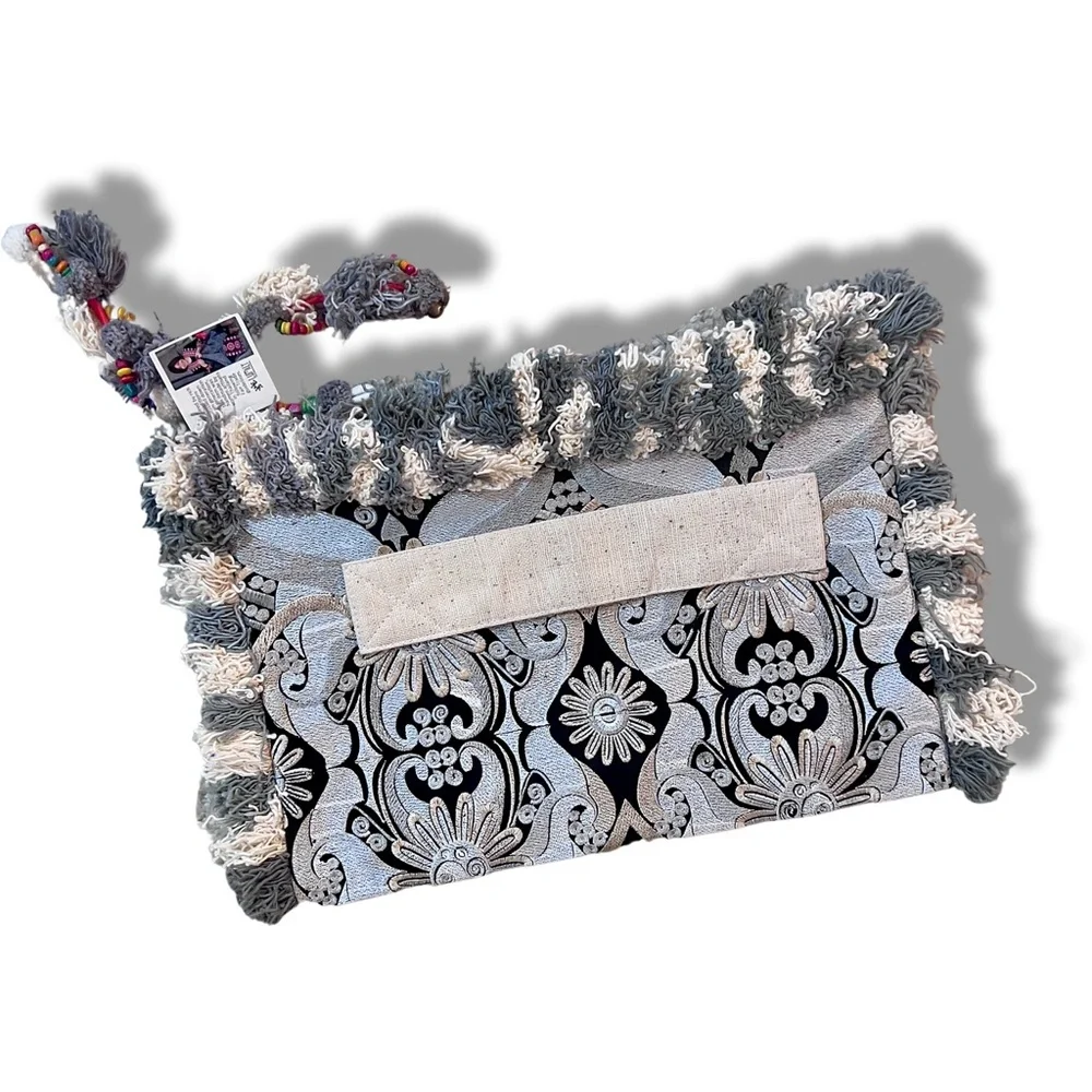 NWT* LUMILY Laptop Case /‎ Oversized PomPom Clutch- Handmade in Thailand